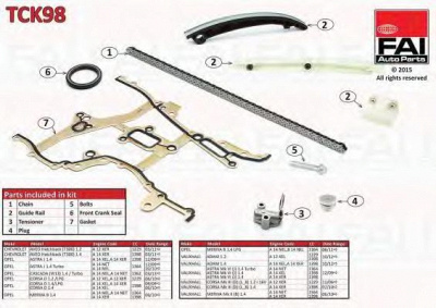 FAI AUTOPARTS tck98 -  Комплект цепи привода распредвала